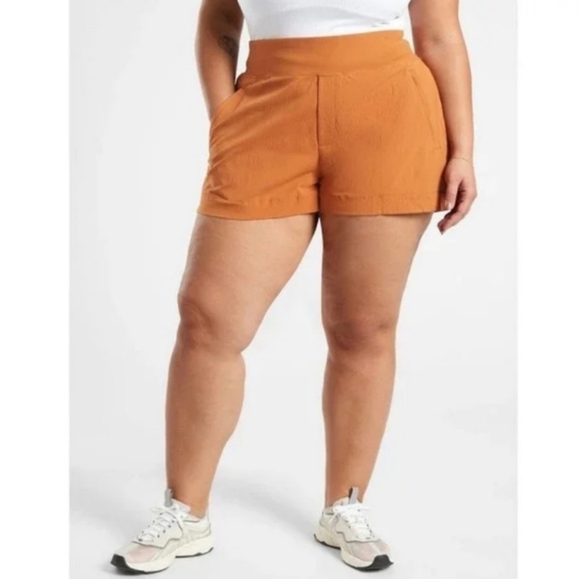 ATHLETA Burnt Orange Trekkie North Nylon Short - Plus Size 24 - Picture 2 of 13
